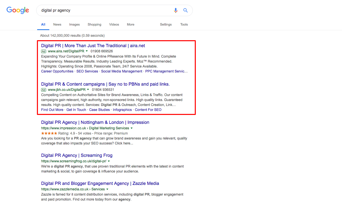 Googles SEPRs changed to include paid advertisement 