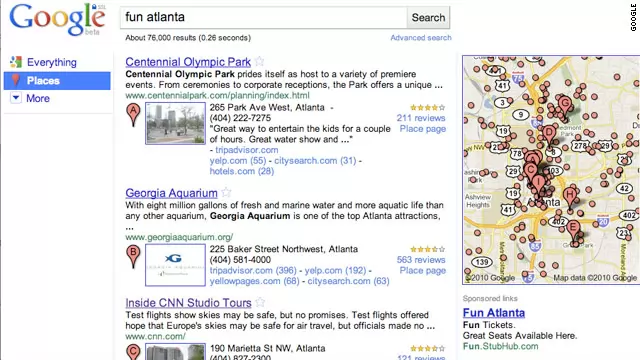 Google introduced Place Search in 2010
