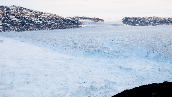 Reuters photographer Lucas Jackson captured the large calving event at Helheim glacier in southeastern Greenland on June 22. The video above has been sped up 16 times