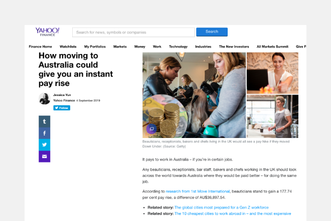screenshot of Yahoo news article