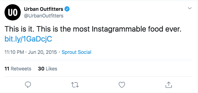 urban outfitters twitter post