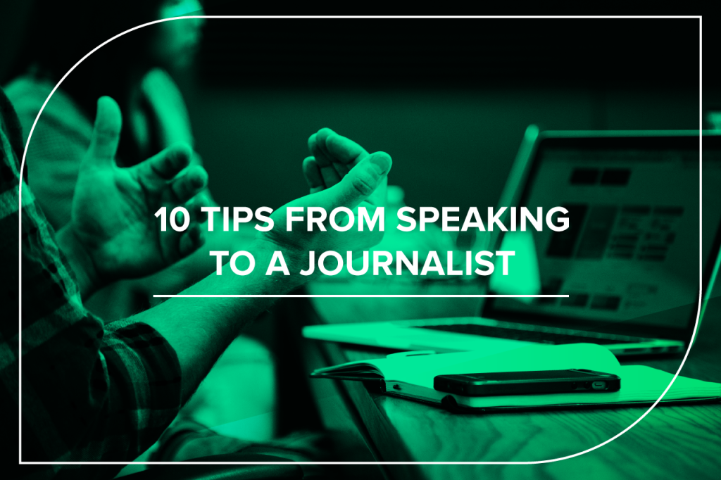 Tips from Speaking to a Journalist infographic