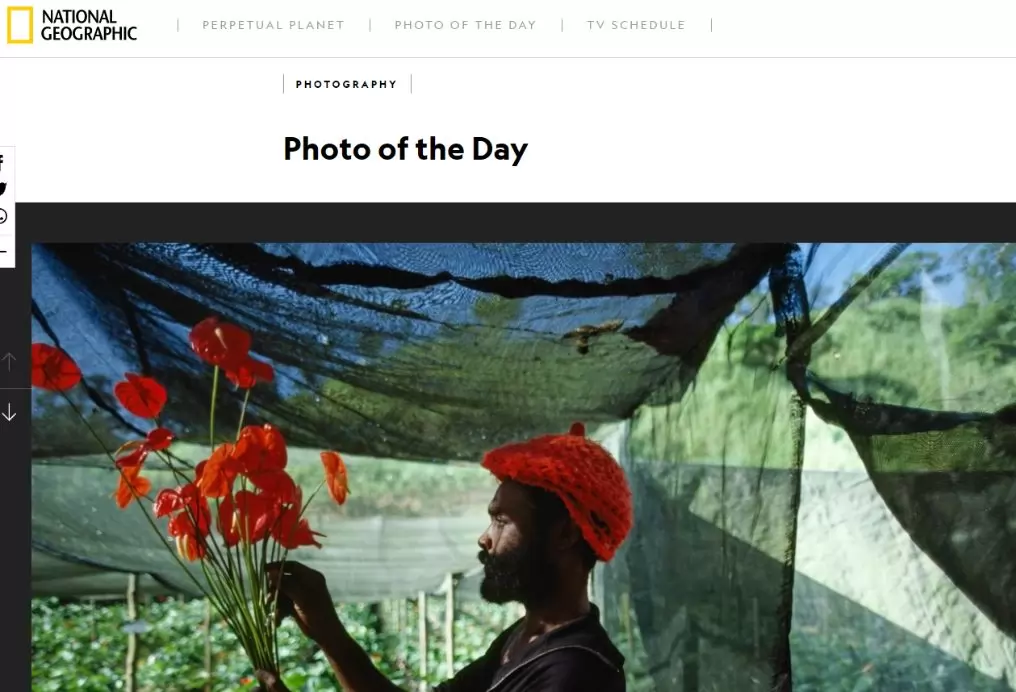 Screenshot of the Photo of the Day in National Geographic, taken on 13/07/2020