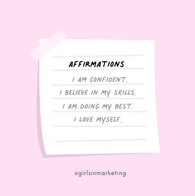 positive affirmations from girls in marketing