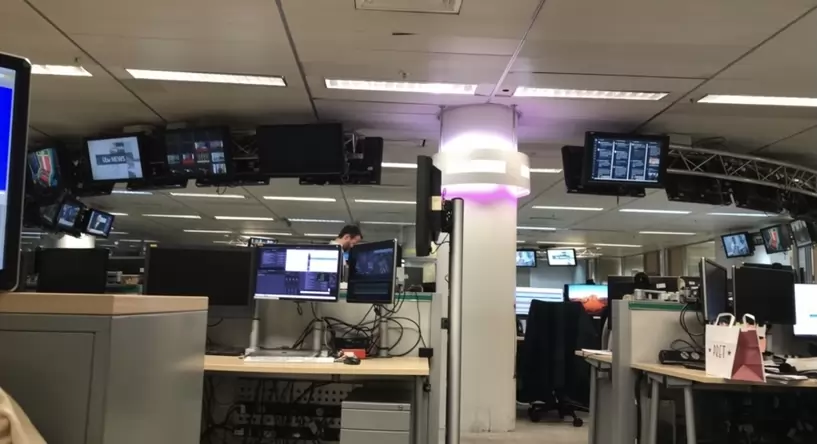 inside of a newsroom
