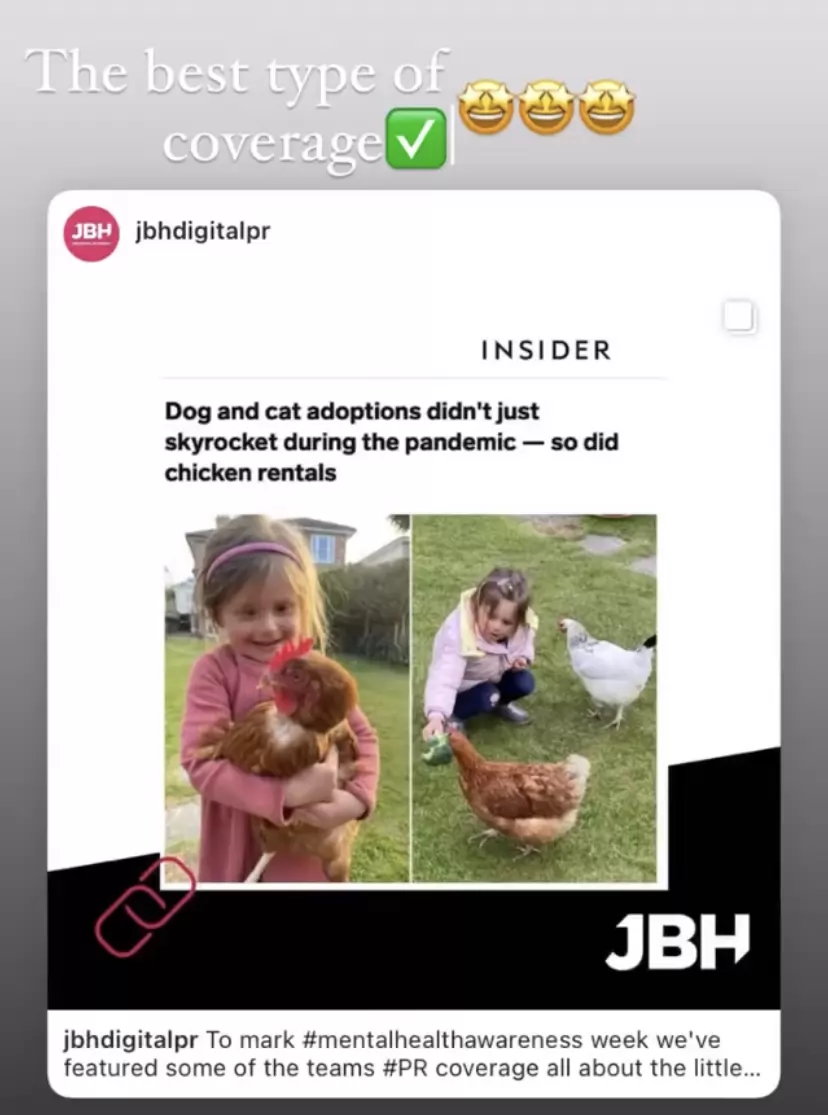 jbh digital pr coverage on Insider shared on social media