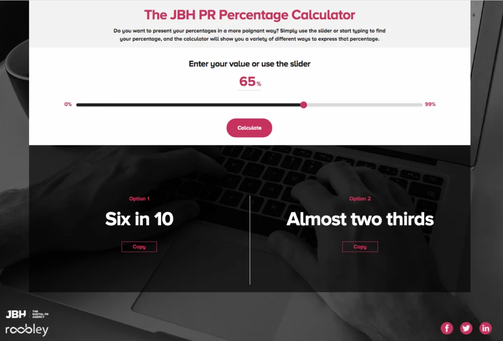 JBH PR Percentage Calculator