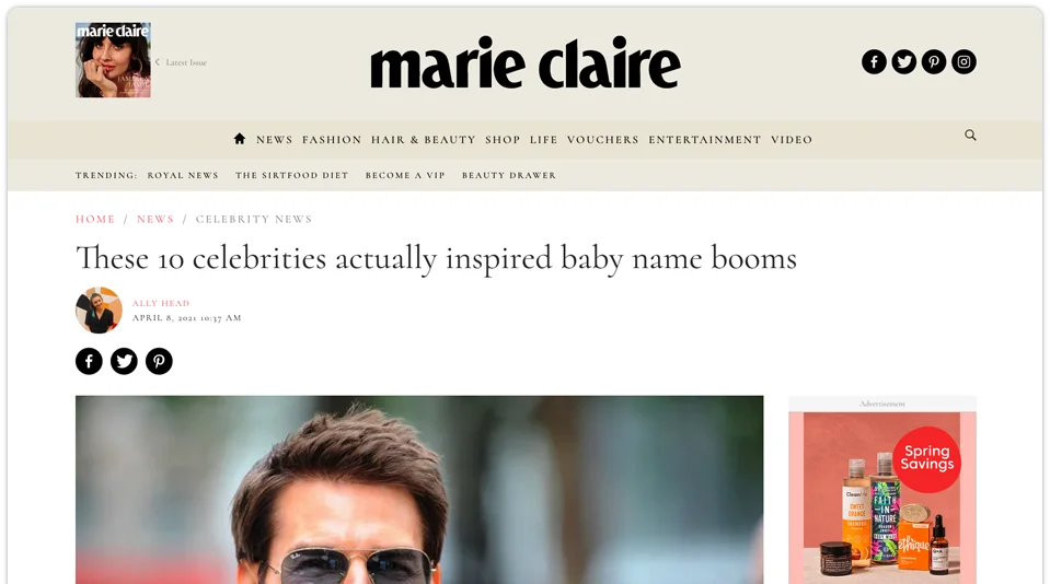 myheritage digital pr campaign in marie claire