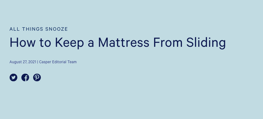 How to Keep a Mattress From Sliding